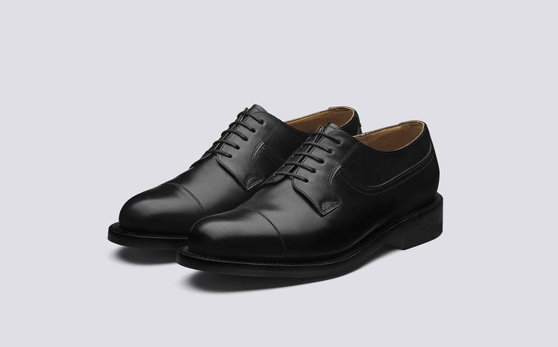 Grenson Shoe No.10 Mens Derby Shoes - Black Leather XQ7695